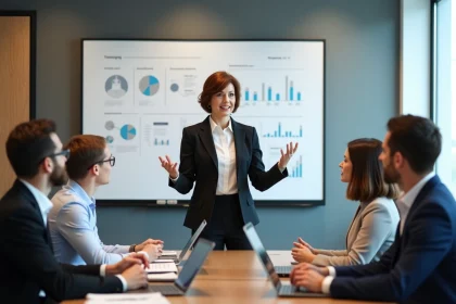 Femme professionnelle en formation en entreprise