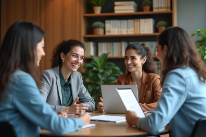 Groupe de professionnels en formation en réunion