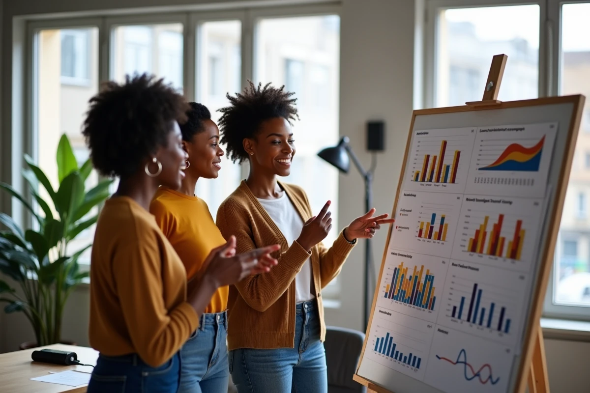 Groupe de jeunes professionnels discutant