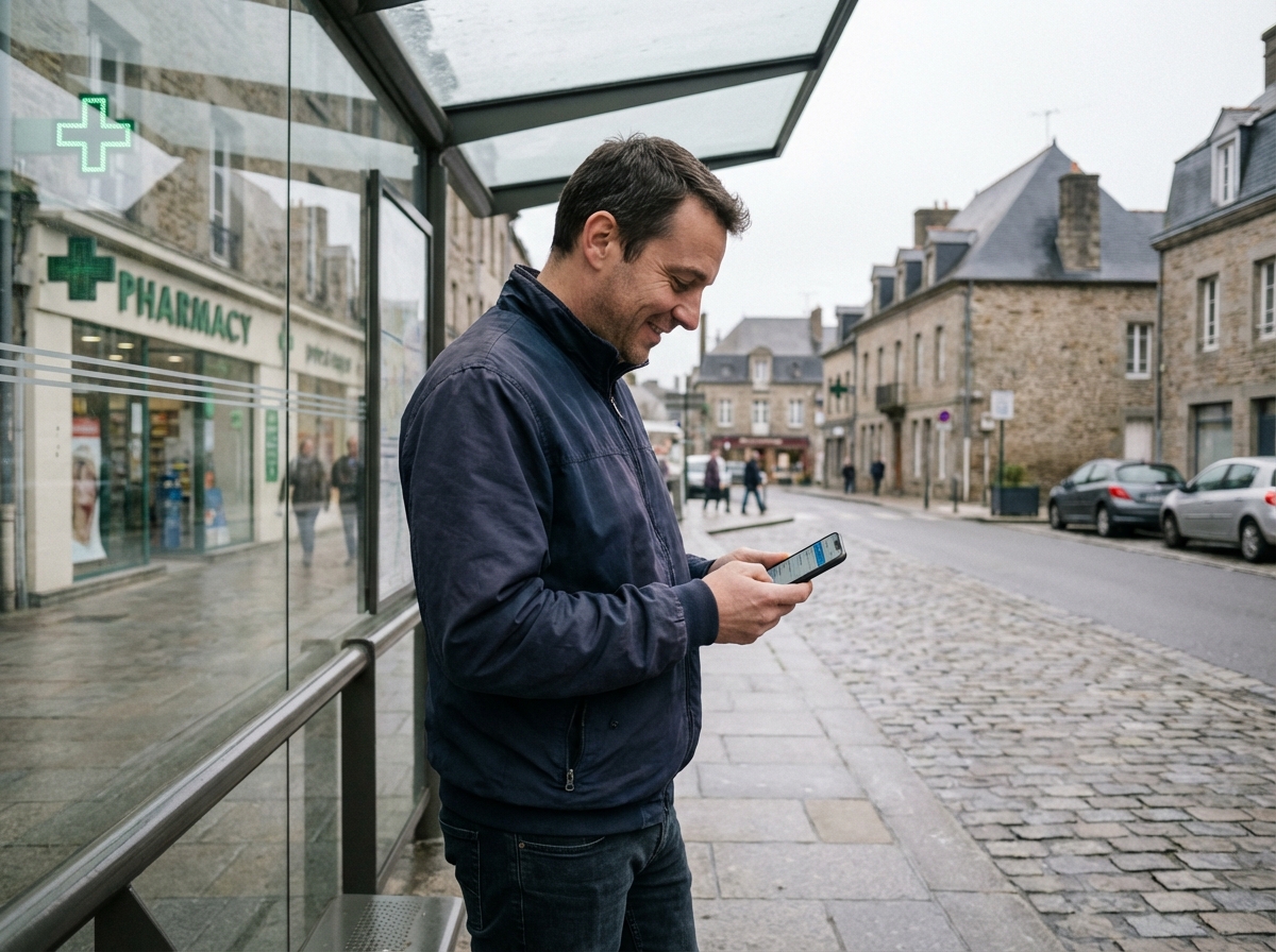 Homme lisant des offres d