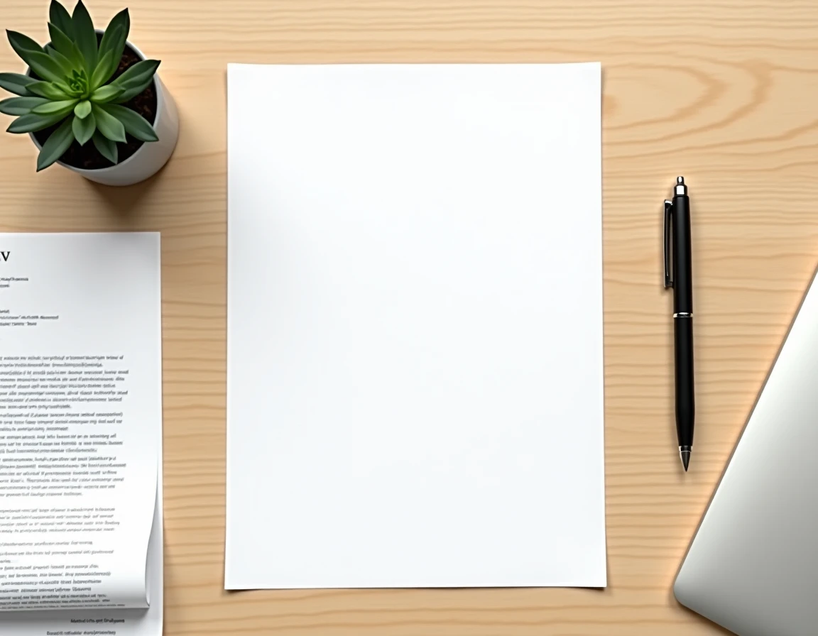 Lettre de motivation imprimée sur bureau en bois avec stylo et CV pour une candidature en alternance