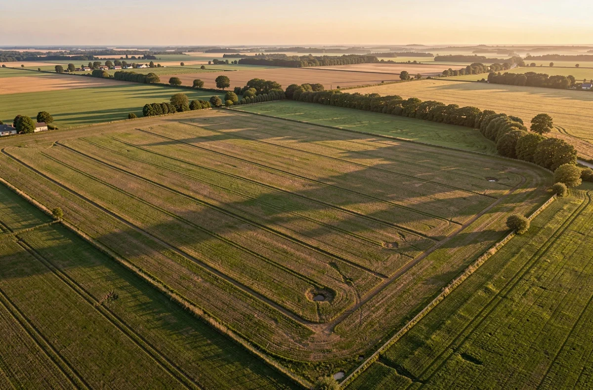 Parcelle de terrain agricole mesurée en ares et en hectares