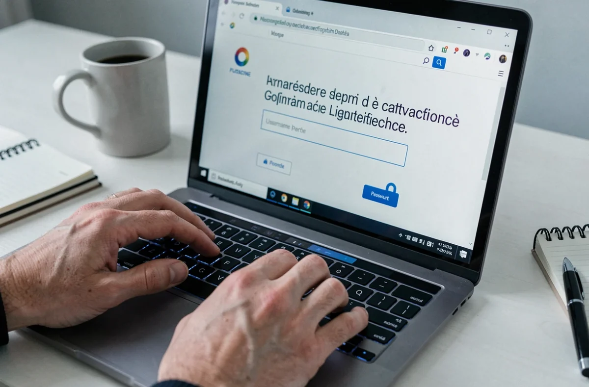 Gros plan sur la saisie des identifiants de connexion à la messagerie AC Strasbourg sur un ordinateur portable
